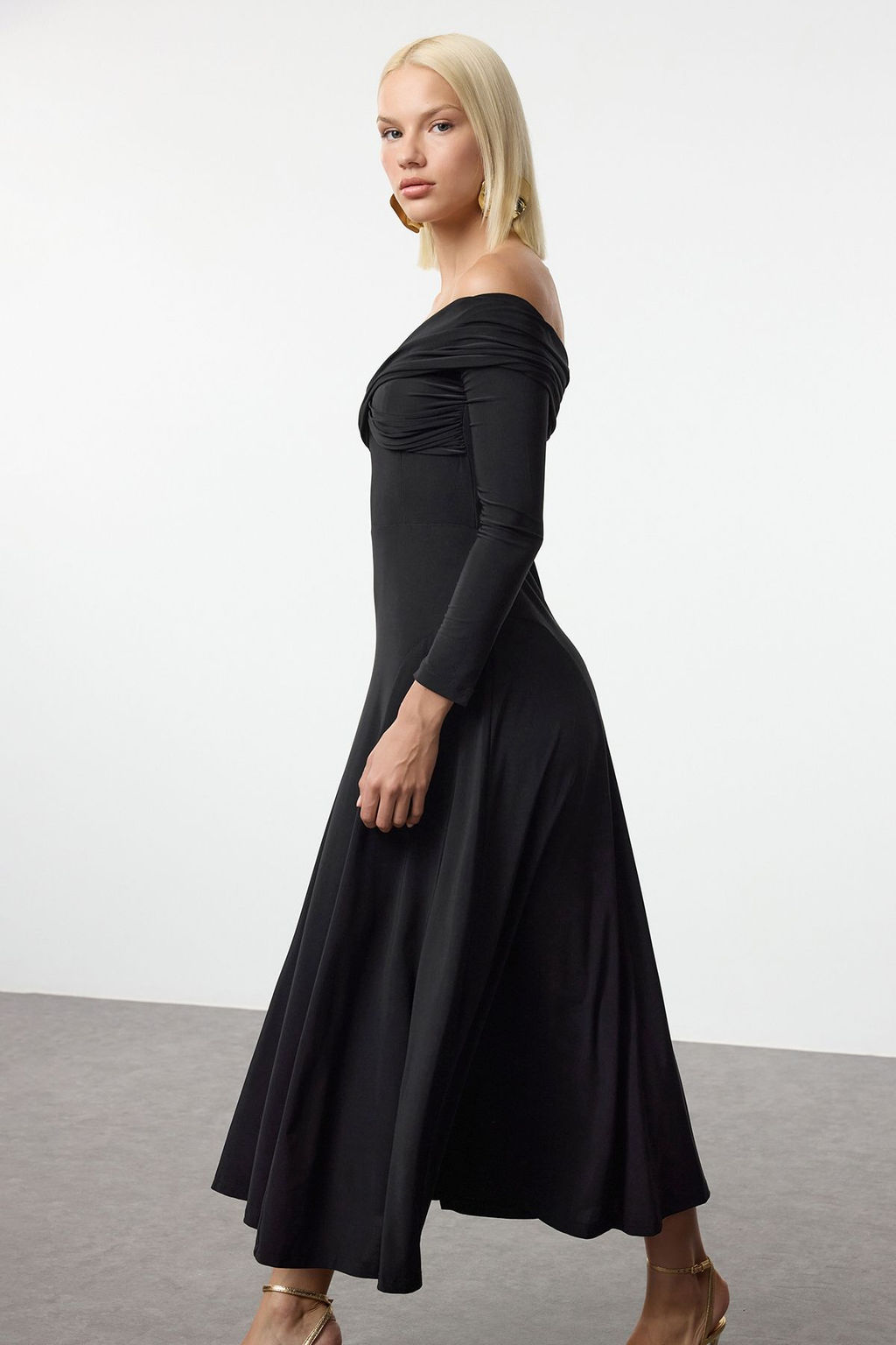 TRENDYOLMILLA Siyah A-Kesim Orme Elbise TPRAW25EL00100 фото 2