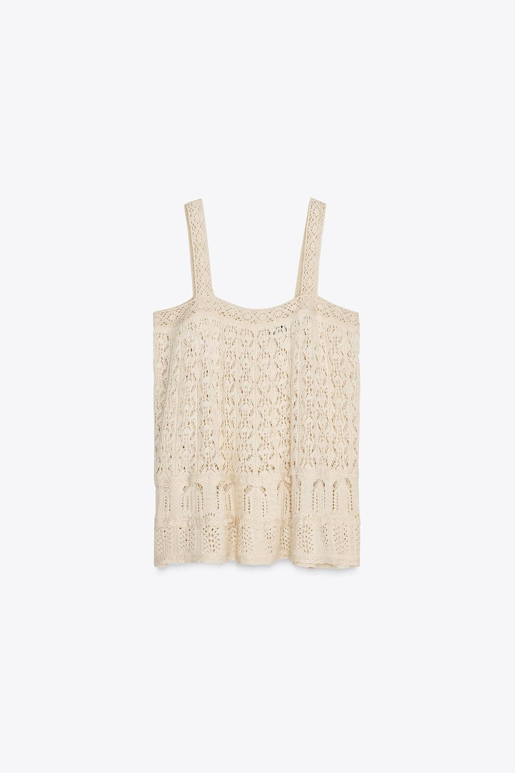POINTELLE KNIT LACE TRIM TOP - Zara фото 6
