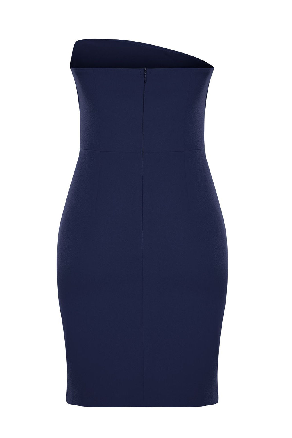 TRENDYOLMILLA Lacivert Vucuda Oturan Straplez Buzgulu Dokuma K?sa S?k Elbise TPRSS25EL00080 фото 5