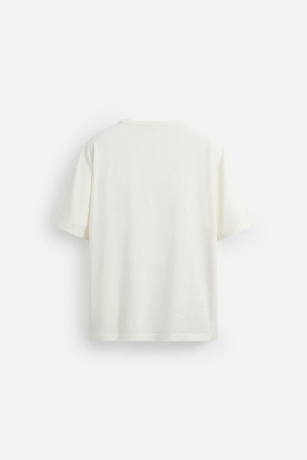 LINEN - COTTON T-SHIRT - Zara фото 8