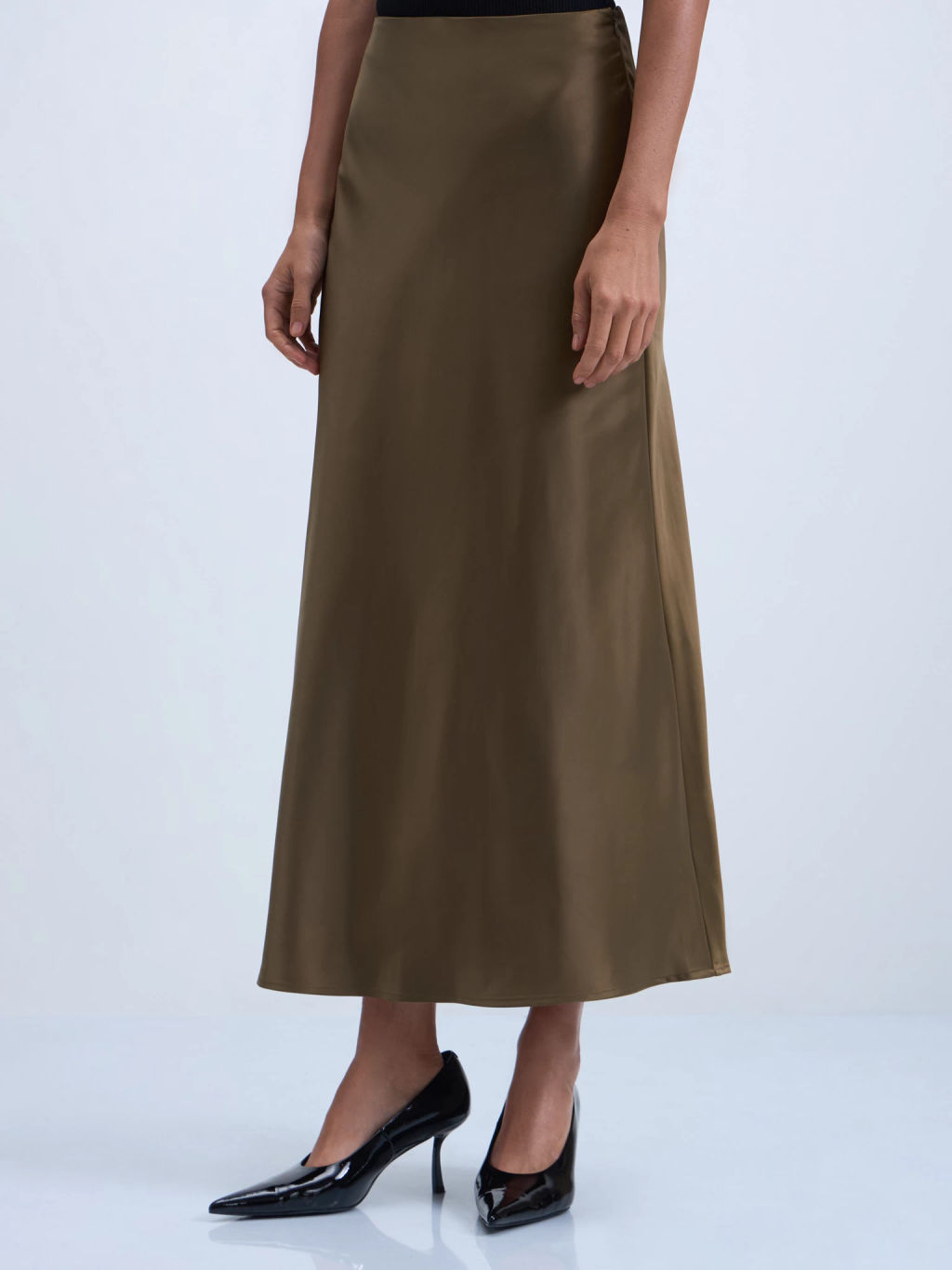 Атласная юбка миди / Zarina  фото 3