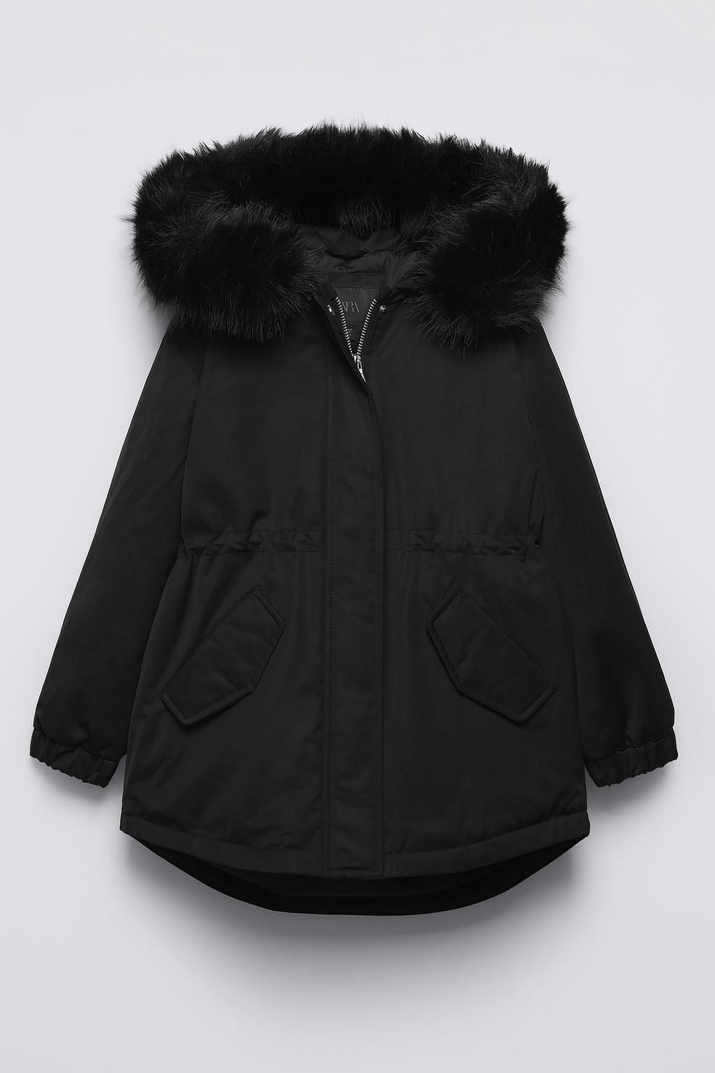 PARKA WITH FAUX FUR HOOD