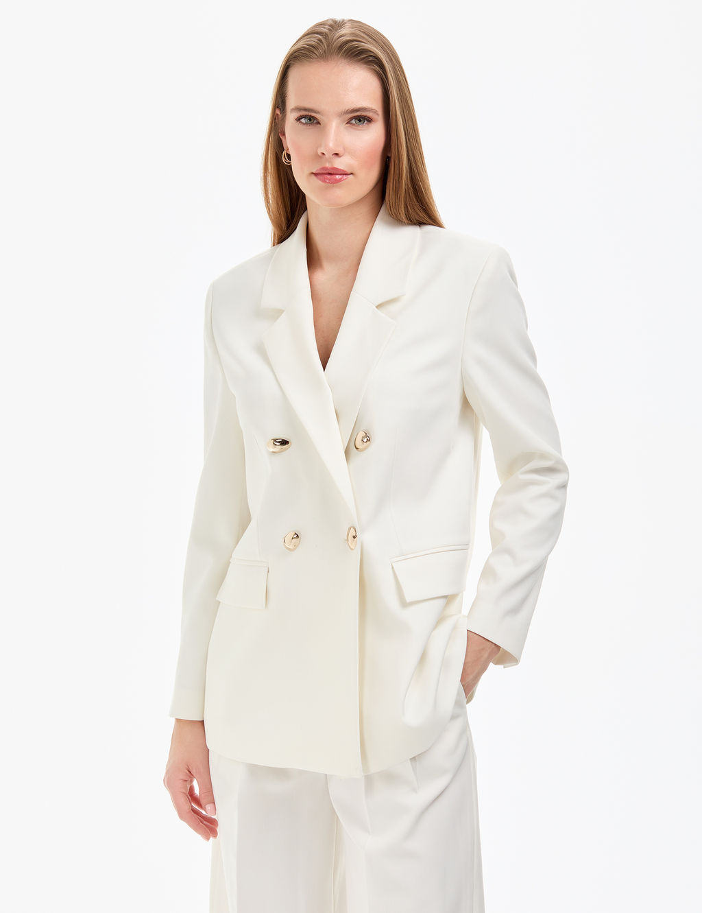 Ekru Comfort Fit Ceket