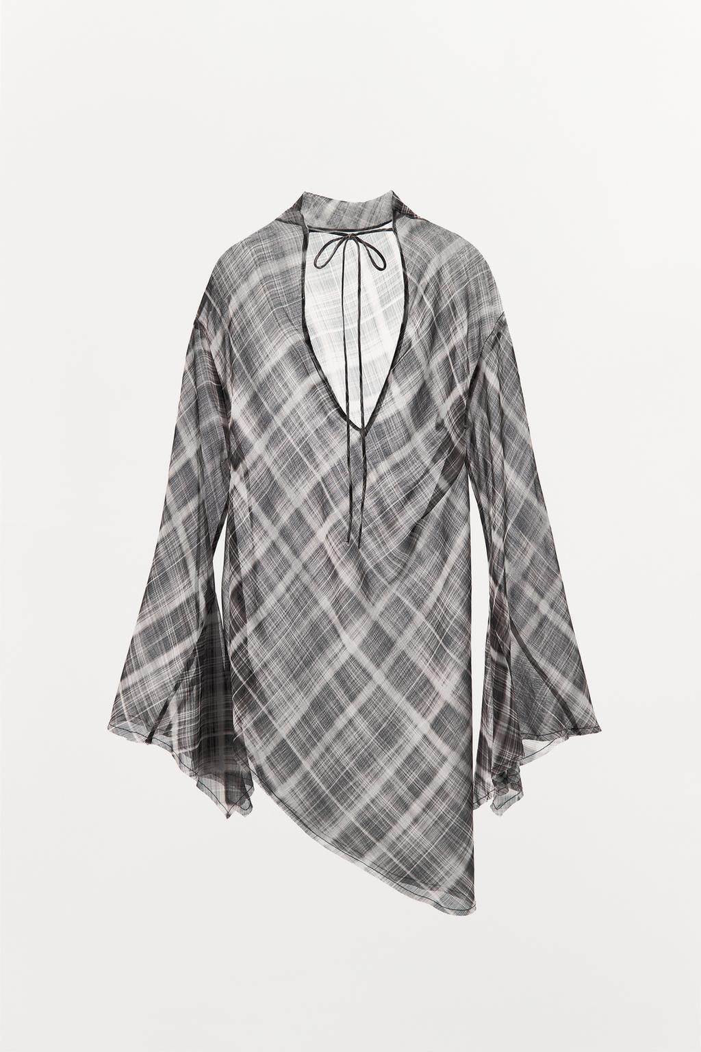 ASYMMETRIC CHECK TOP - Zara фото 5