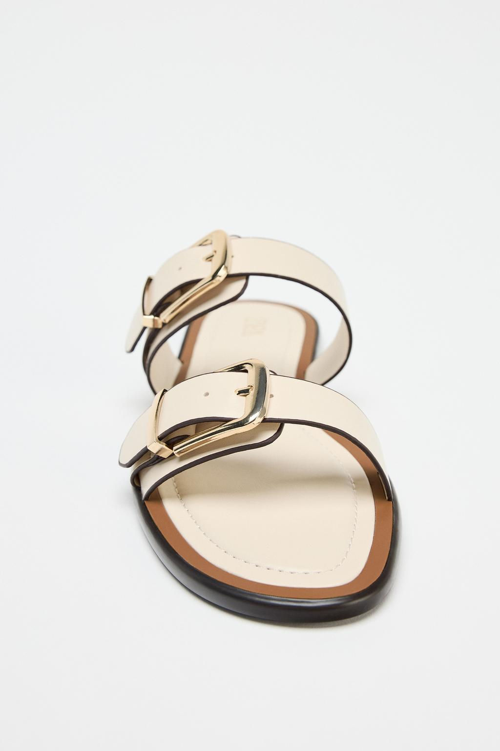 DOUBLE-STRAP BUCKLE SANDALS - Zara фото 4