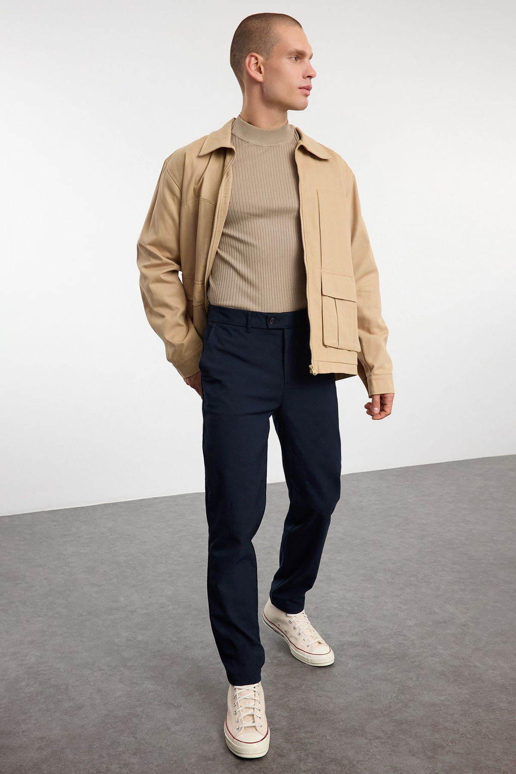 TRENDYOL MAN Tas Slim Fit Italyan Kesim Chino Kumas Pantolon TMNAW23PL00034 - Trendyolmilla фото 21