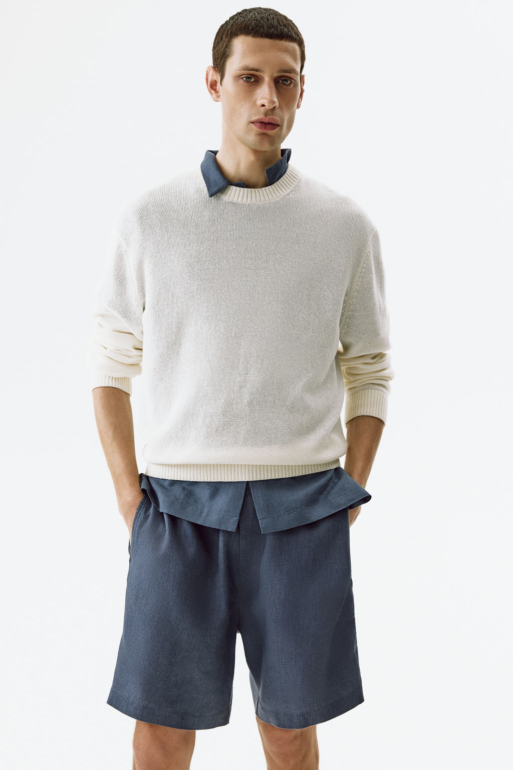 Pantal?n corto de lino Relaxed Fit - H&m фото 10