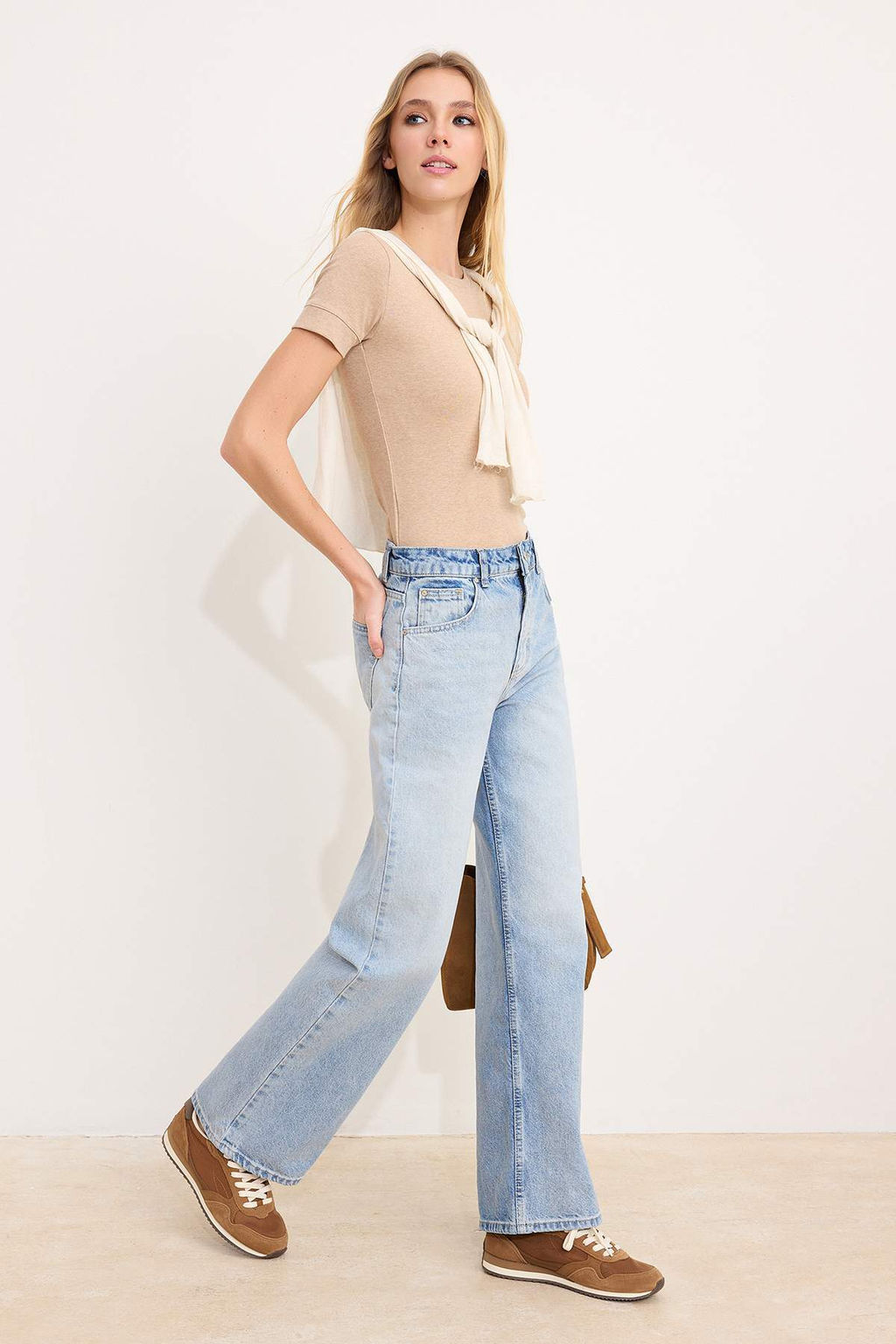 Mavi Yuksek Bel %100 Pamuk Wide Leg Genis Paca Jeans TWOSS26JE00256 - Trendyolmilla фото 2