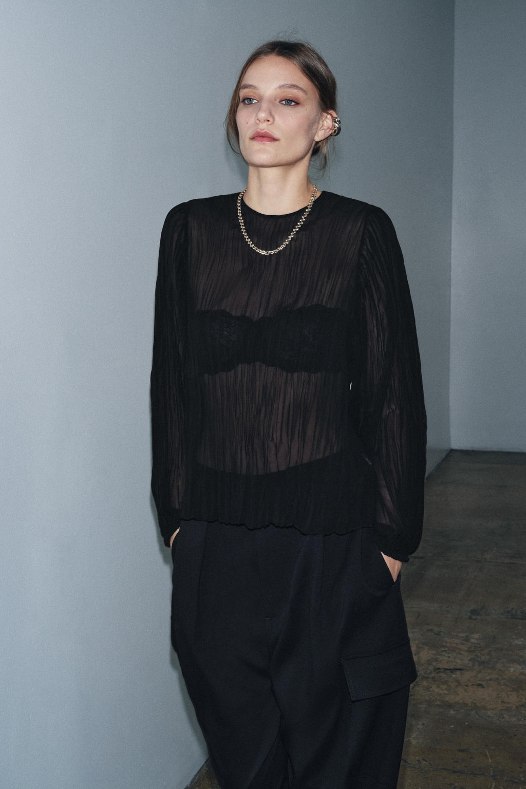 ZW COLLECTION PLEATED BLOUSE - Zara фото 2