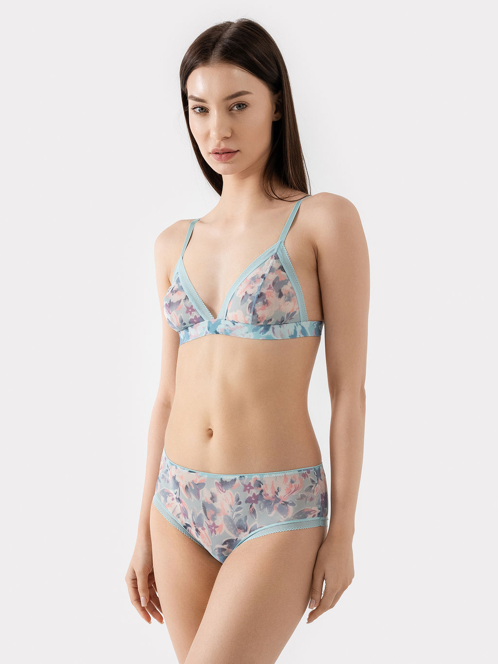 Бюстгальтер женский мятно-зеленый с крупными цветами крупные цветы на мятном 512521 - Mark formelle фото 2