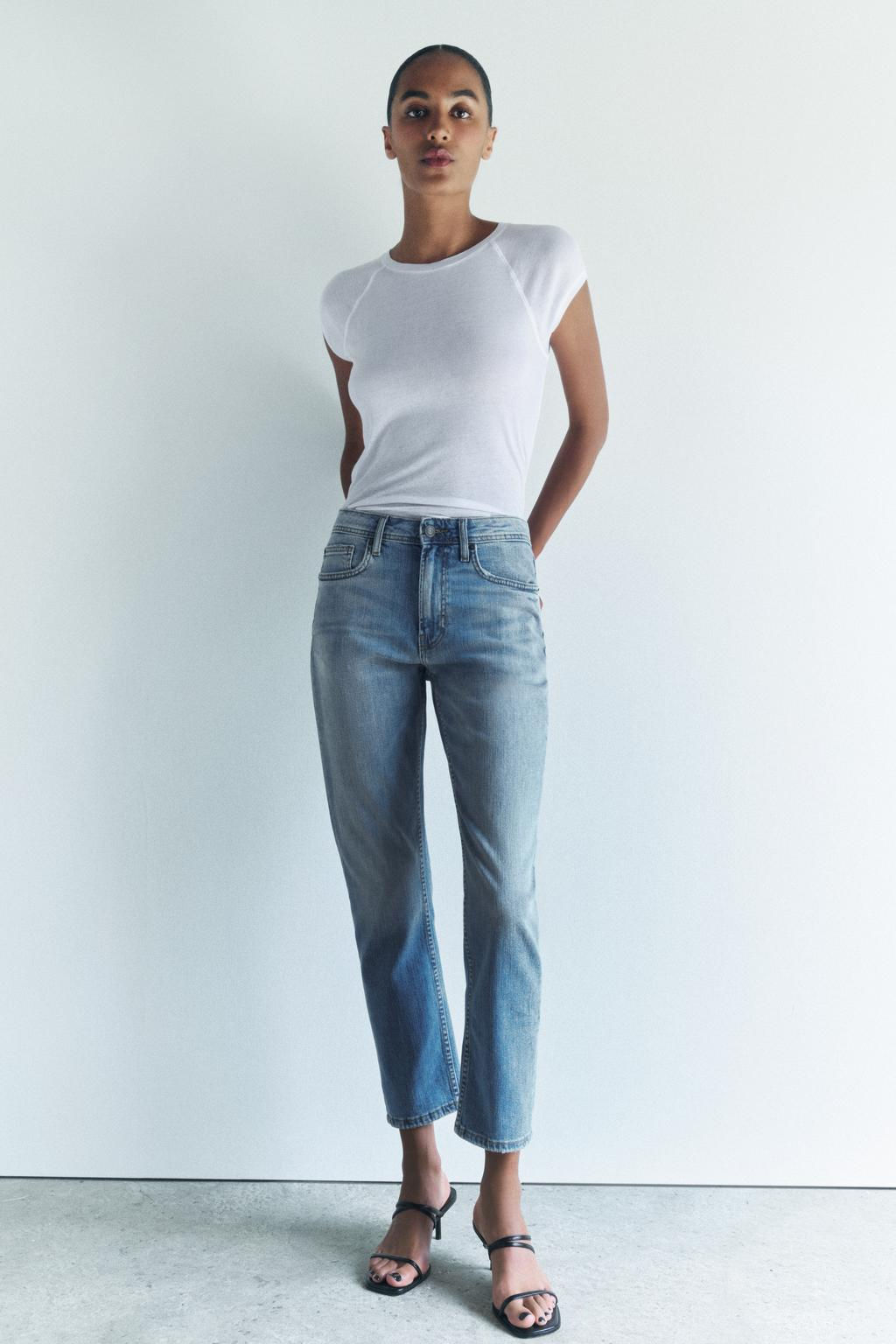 ZW COLLECTION RELAXED SLIM FIT MID-RISE JEANS - Zara фото 6