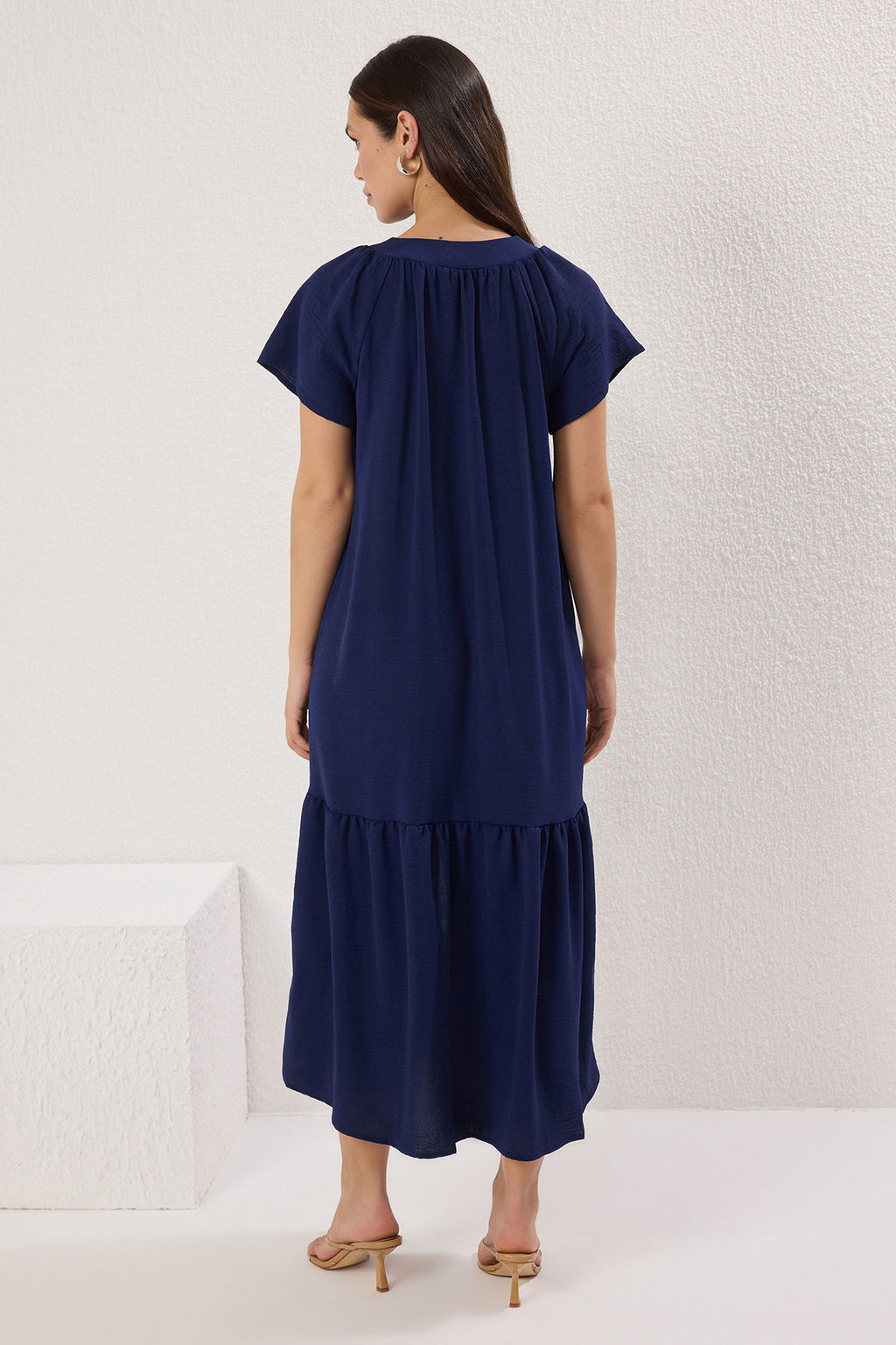 Haki Duz Midi Dokuma Elbise TWOSS25EL00629 - Trendyolmilla фото 9