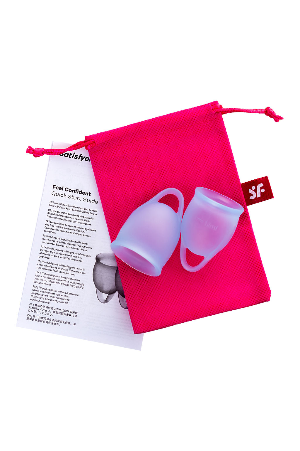 Менструальная чаша Satisfyer Feel Confident, 2 шт в наборе, силикон, голубой