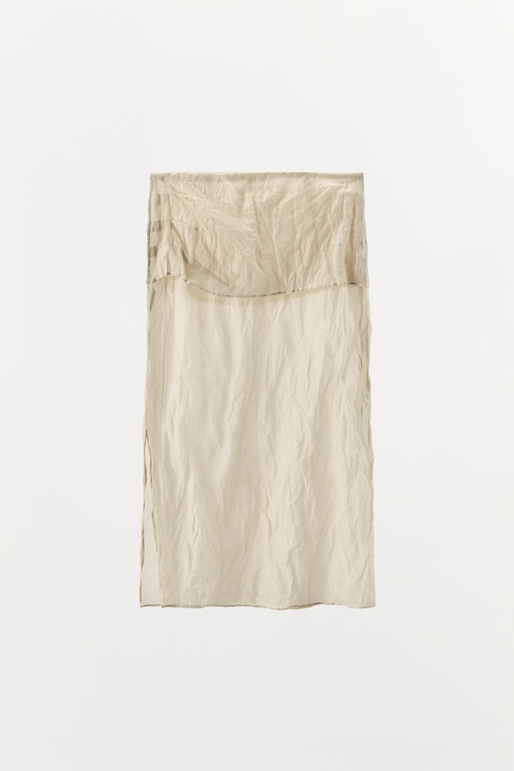 FALDA MIDI EFECTO ARRUGADO / Crudo / Beige - Zara фото 5