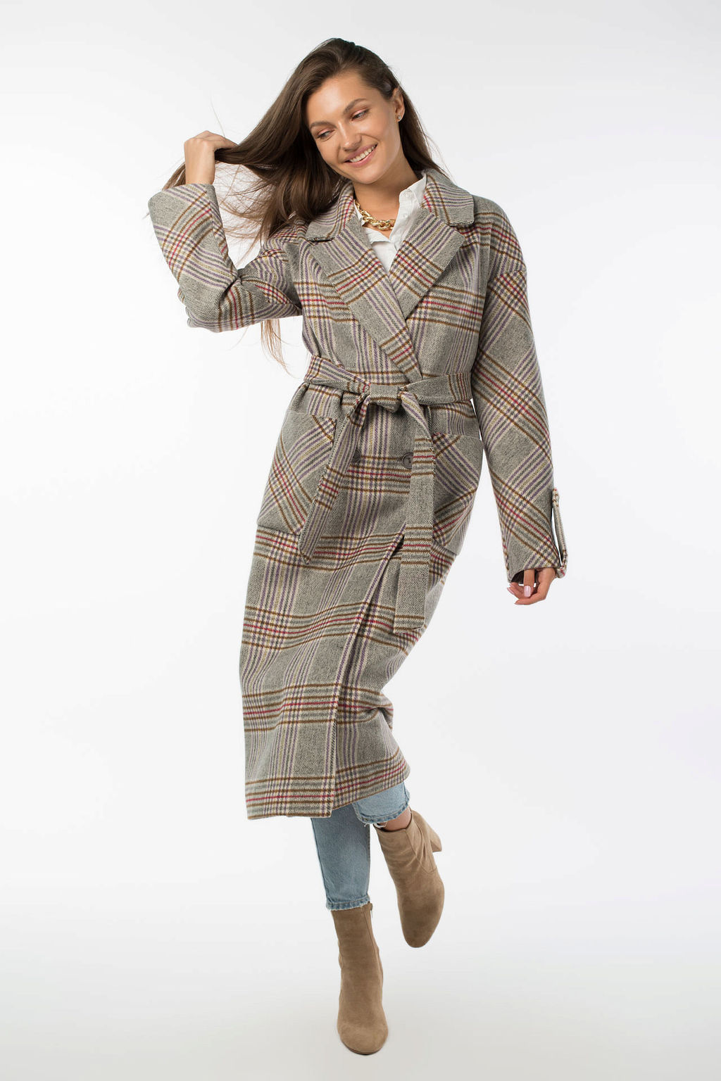 01-10635 Пальто женское демисезонное (пояс)