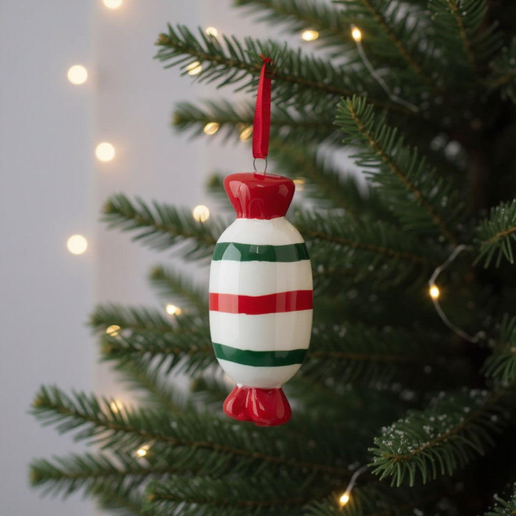 Игрушка елочная, 8 см, керамика, Конфета, New year - Anna lafarg фото 5