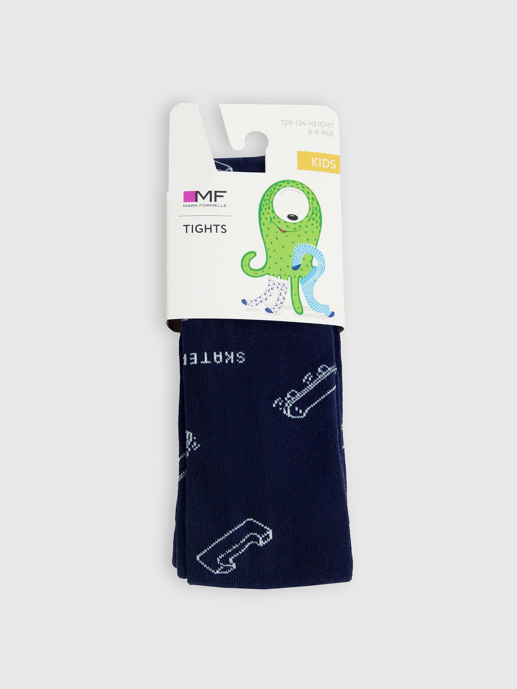 Цена за 3 пары! Колготки детские темно-синие с рисунком в виде скейтов - Mark formelle фото 4