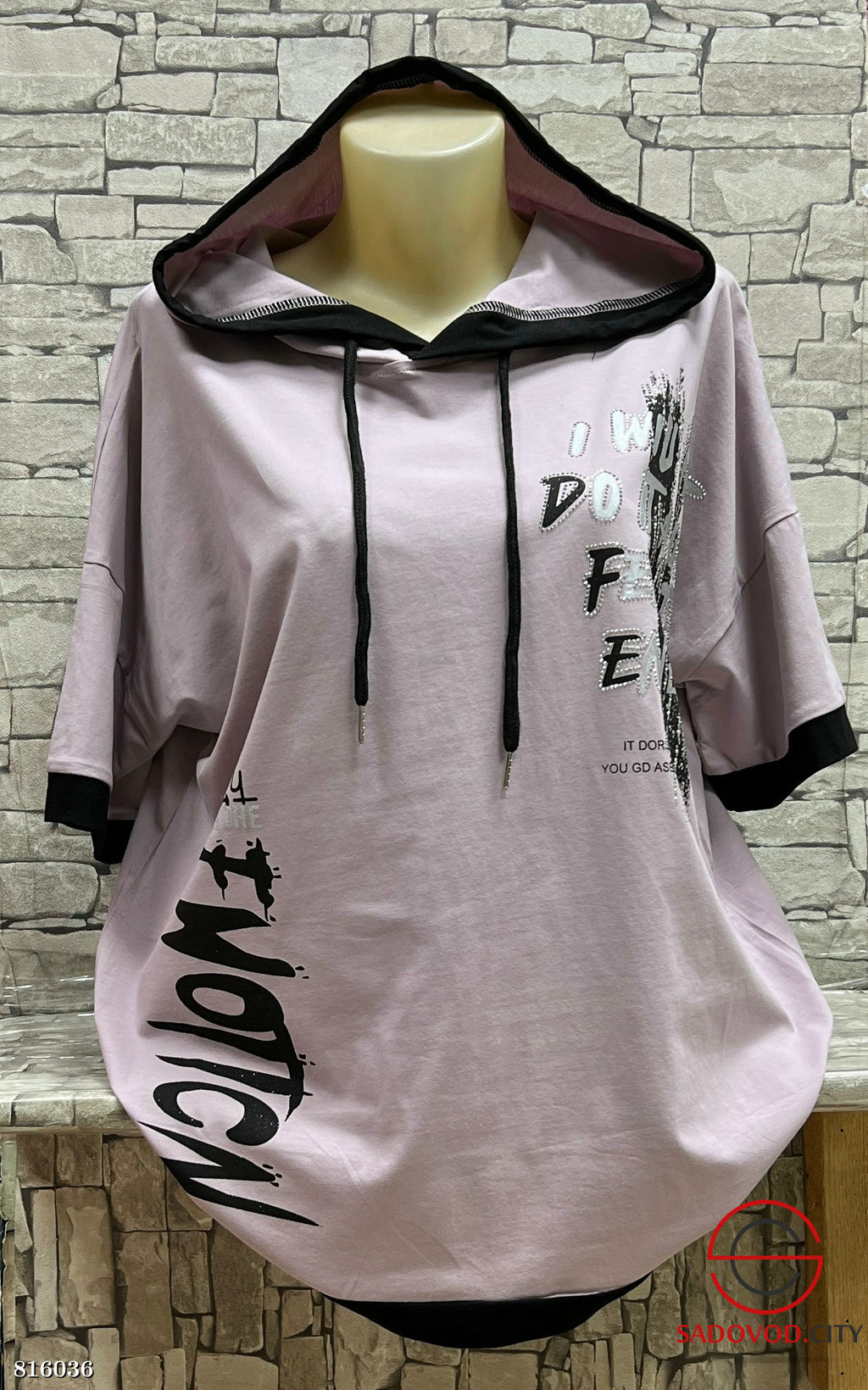 Футболка женская с капюшоном