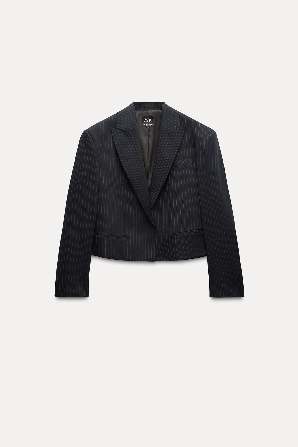 OVERSIZE PINSTRIPE CROPPED BLAZER - Zara фото 6