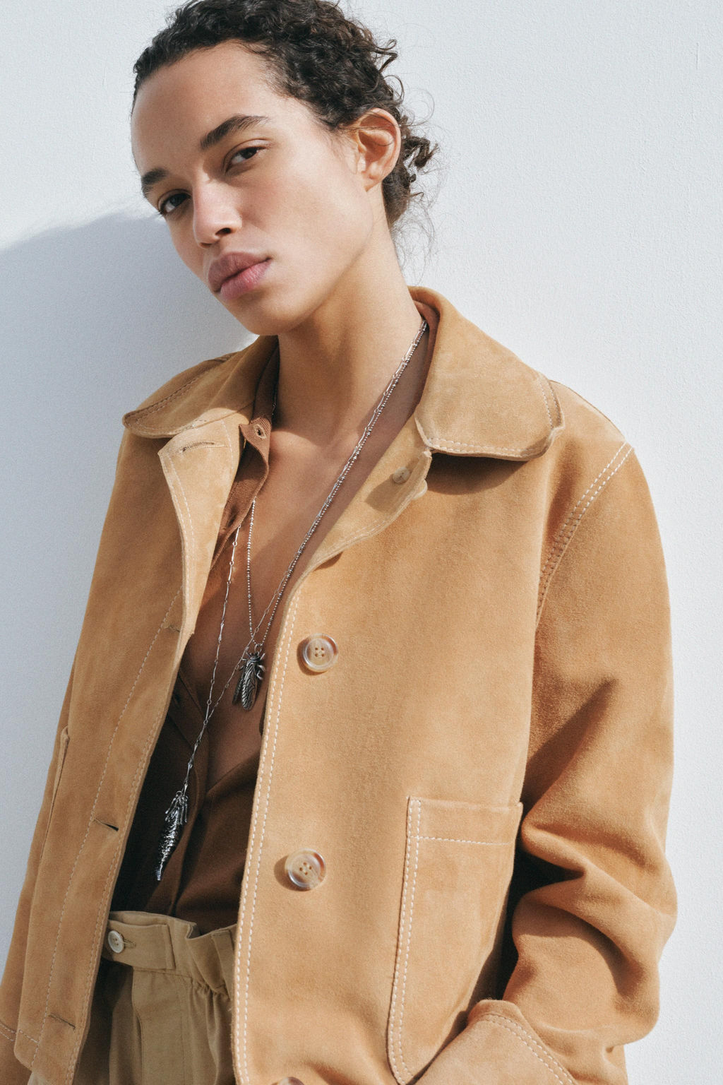 ZW COLLECTION LIMITED EDITION 100% SUEDE LEATHER JACKET - Zara фото 3