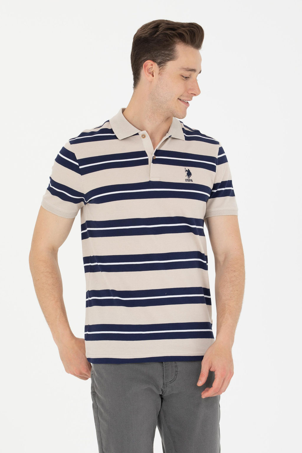 U. S. Polo Assn Мужская футболка с воротником-поло Stone - U.s. polo assn фото 11