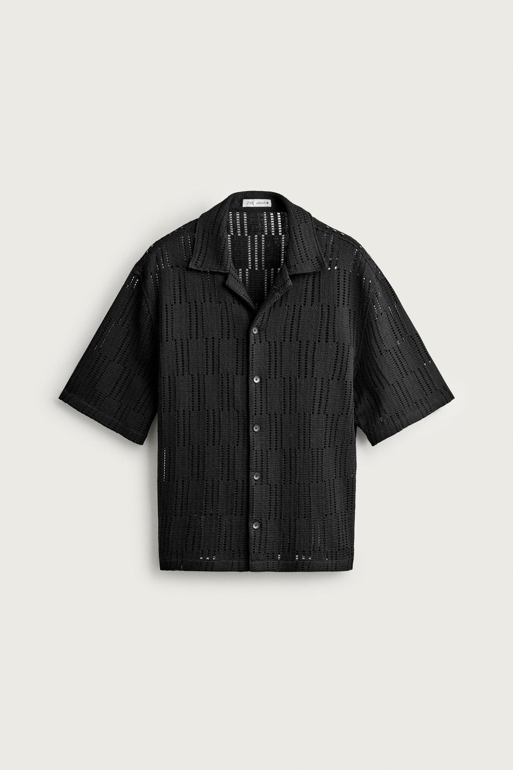 CAMISA RELAXED FIT ESTRUCTURA CALADA / Negro - Zara фото 7