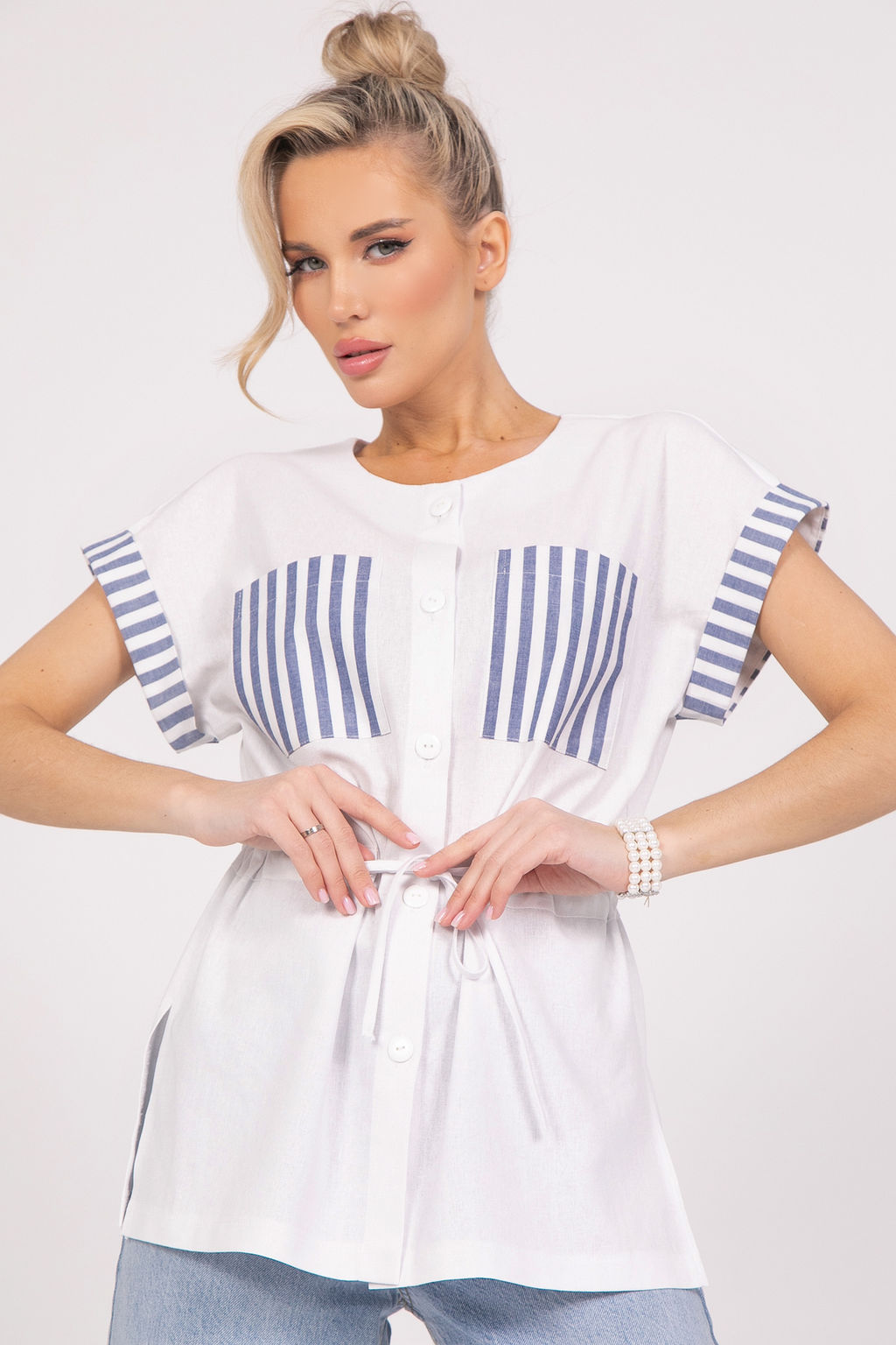 Рубашка Арника (белый) - Эльза фото 5