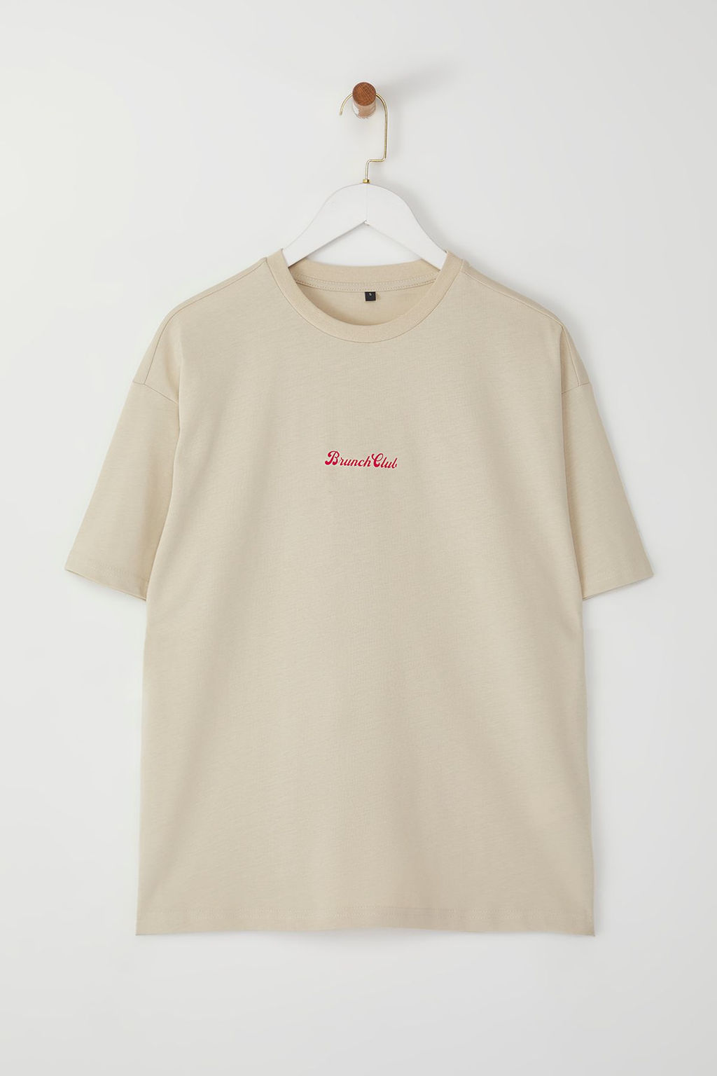 TRENDYOLMILLA Tas On ve Arka Bask?l? Oversize/Genis Kal?p Orme T-Shirt TWOSS25TS00123 фото 7