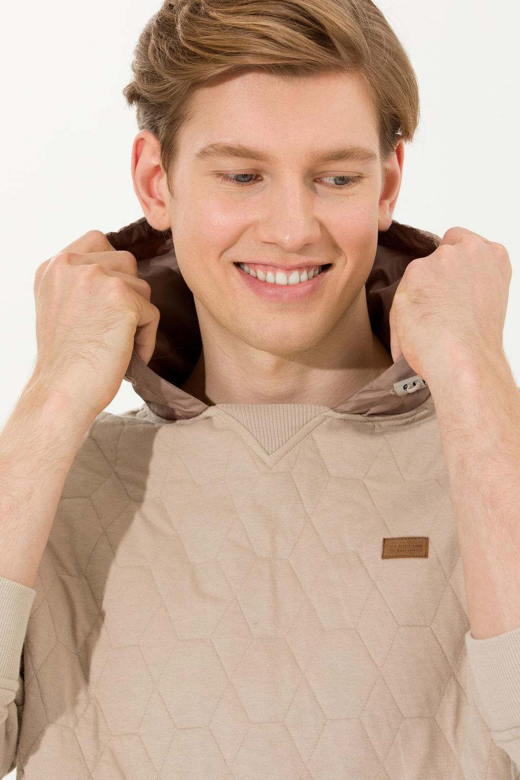 U. S. Polo Assn Мужская комфортная толстовка с капюшоном и камнем - U.s. polo assn фото 2