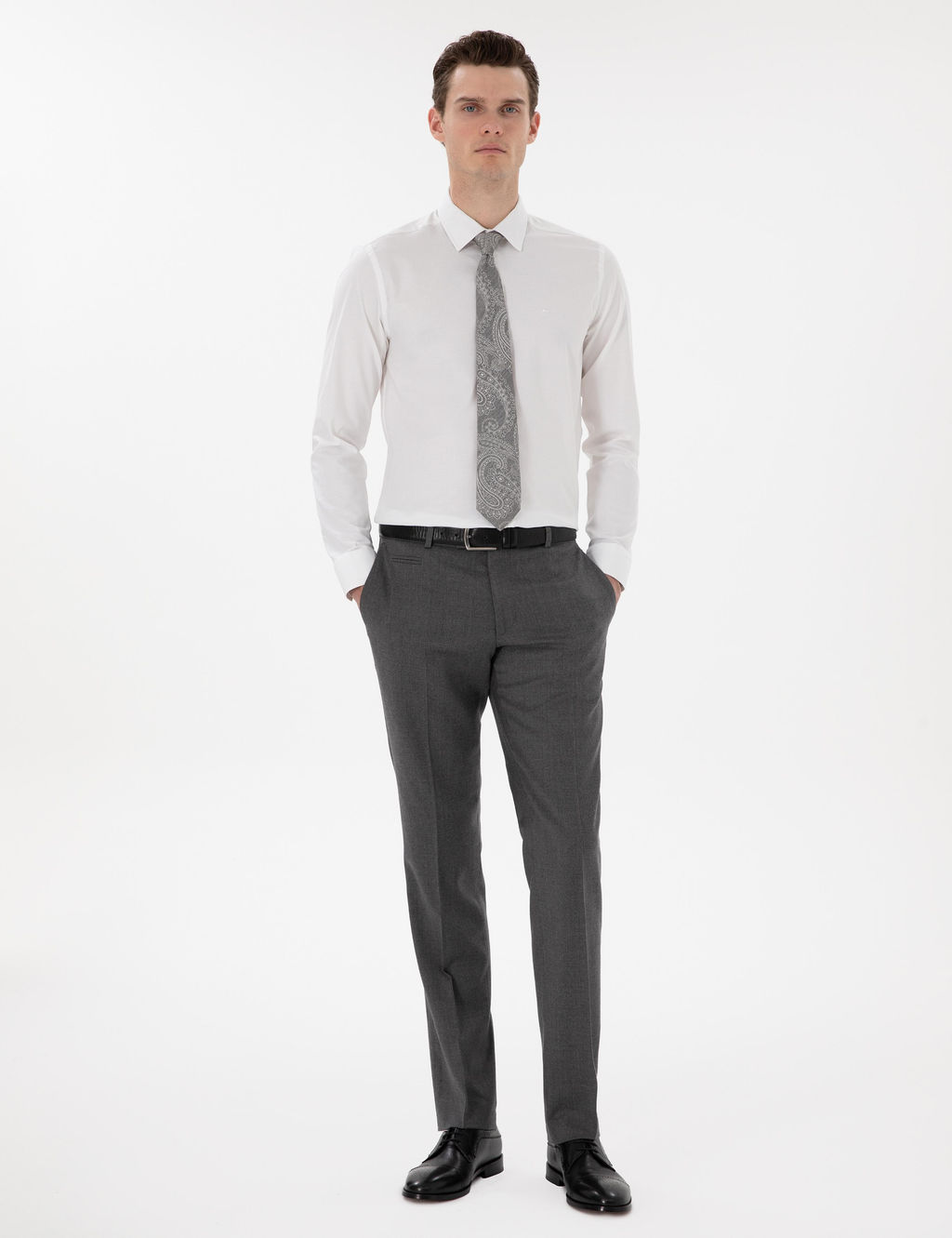 Beyaz Slim Fit Uzun Kollu Basic G_mlek