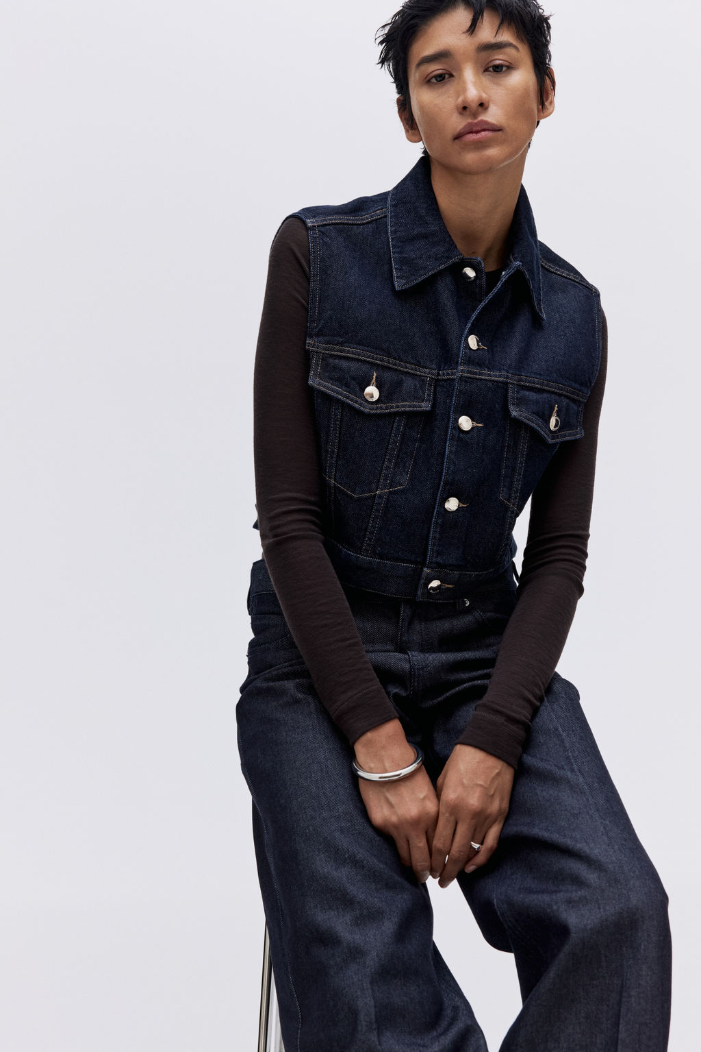 Chaleco denim cropped - H&m фото 3