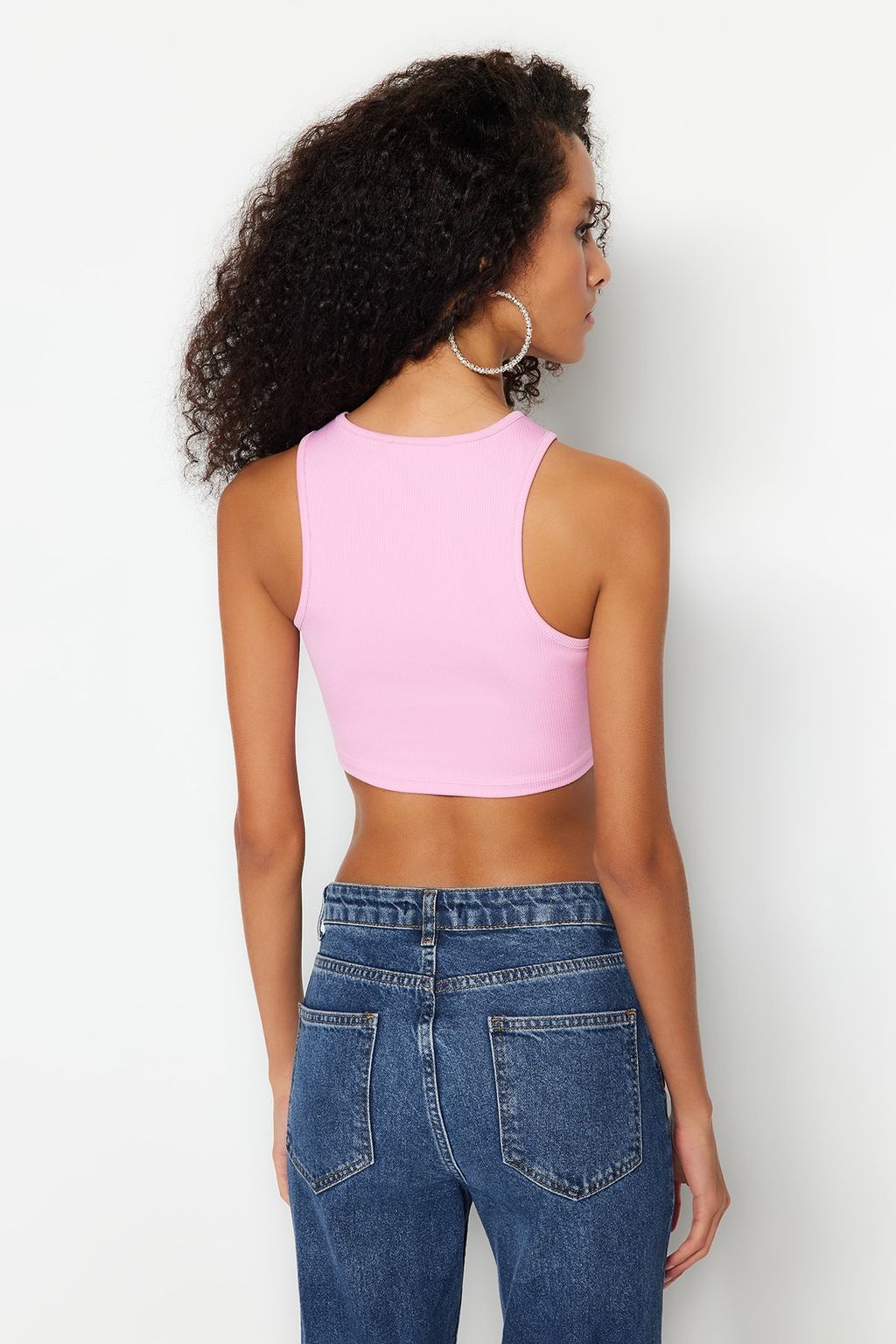 Pembe Crop Orme Aksesuarl? Bluz TPRSS23BZ00082 - Trendyolmilla фото 6