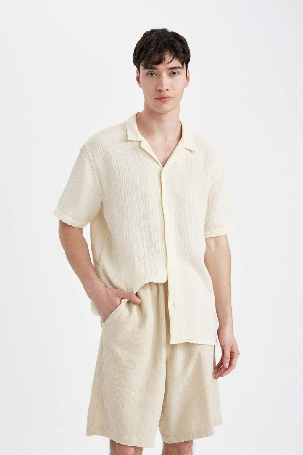 Relax Fit Cepli Basic Duz Bermuda Sort - Defacto фото 2