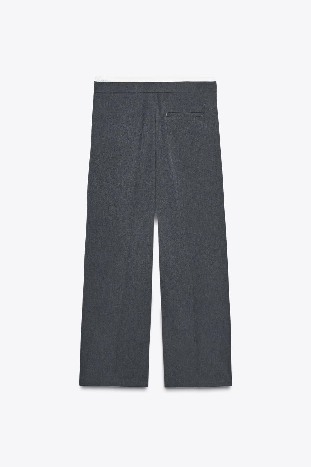 PANTAL?N ANCHO CINTURA DOBLE / Gris antracita