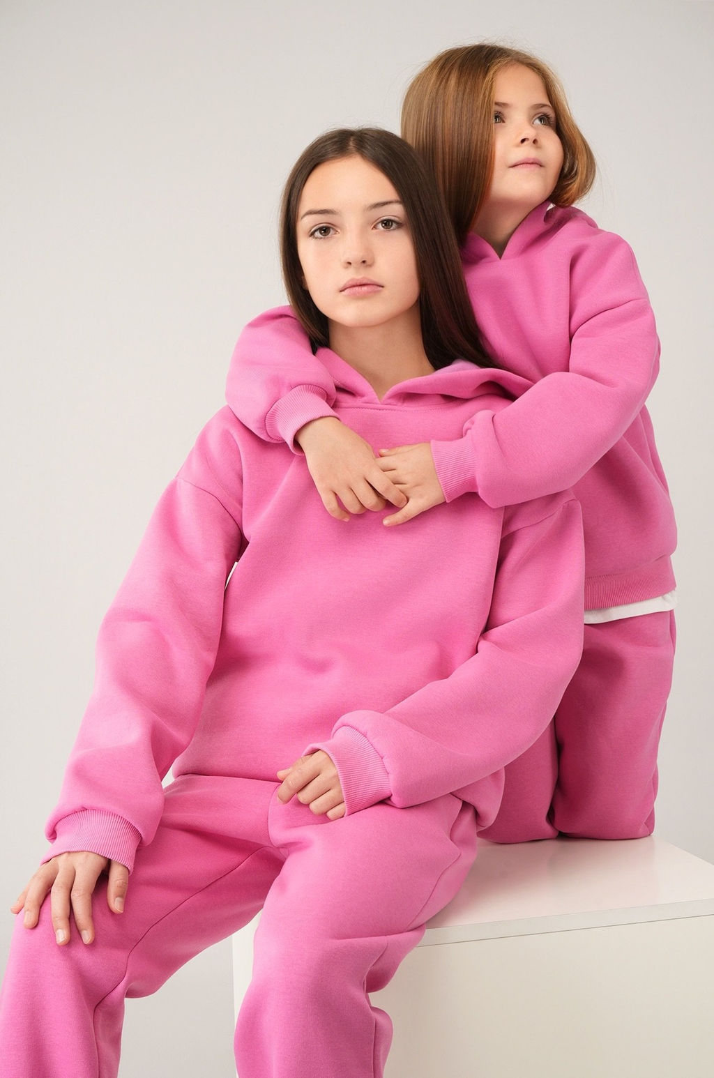 Теплый костюм для девочки из футера с начесом Happyfox