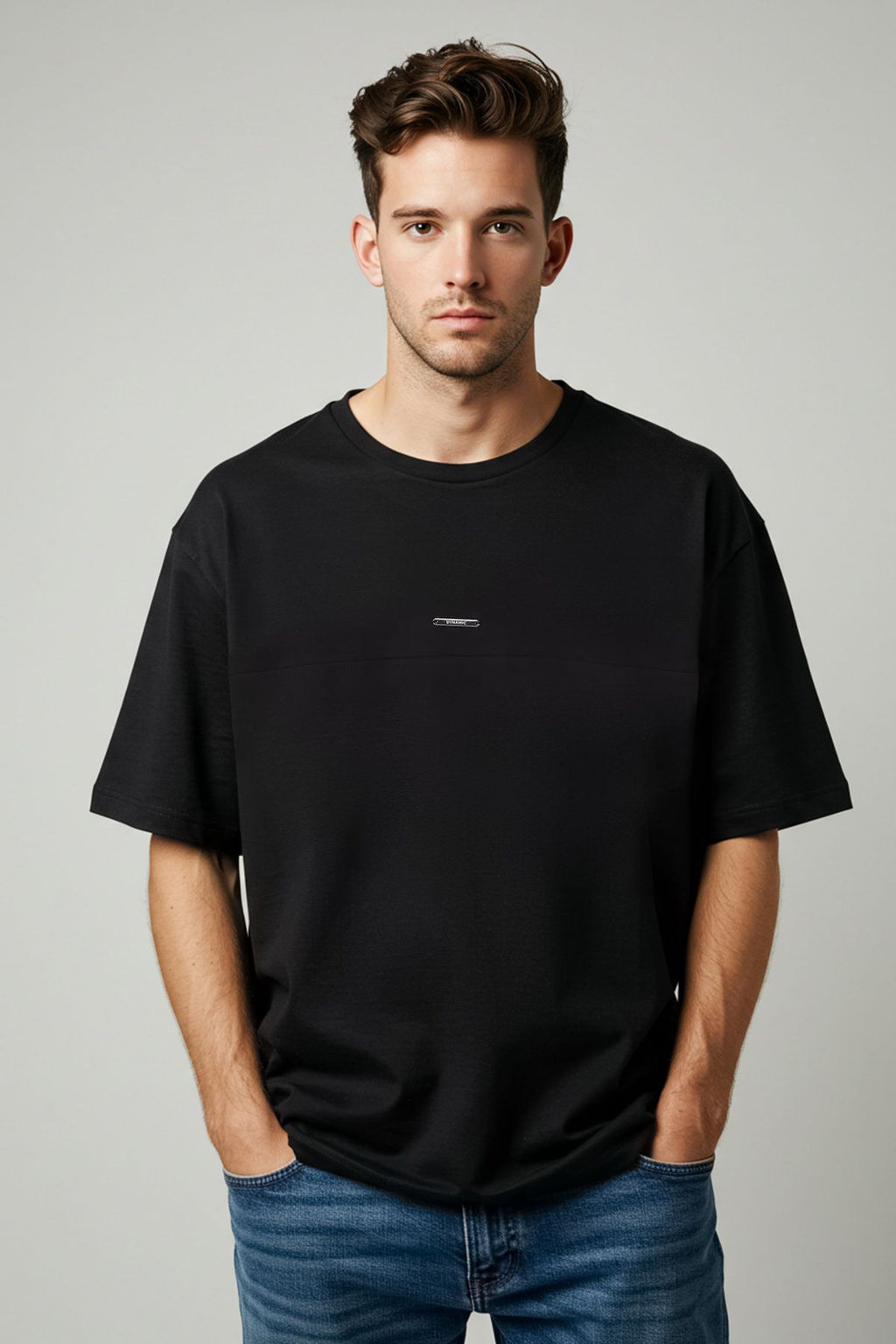 TRENDYOL MAN Siyah Oversize/Genis Kesim Metal Etiket Detayl? Yumusak Doku Interlok Kumas T-Shirt TMNSS25TS00105 - Trendyolmilla фото 17