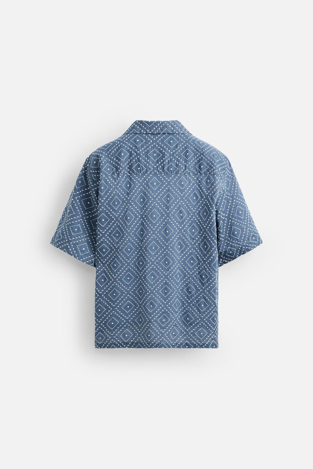 CONTRAST EMBROIDERY SHIRT - Zara фото 9