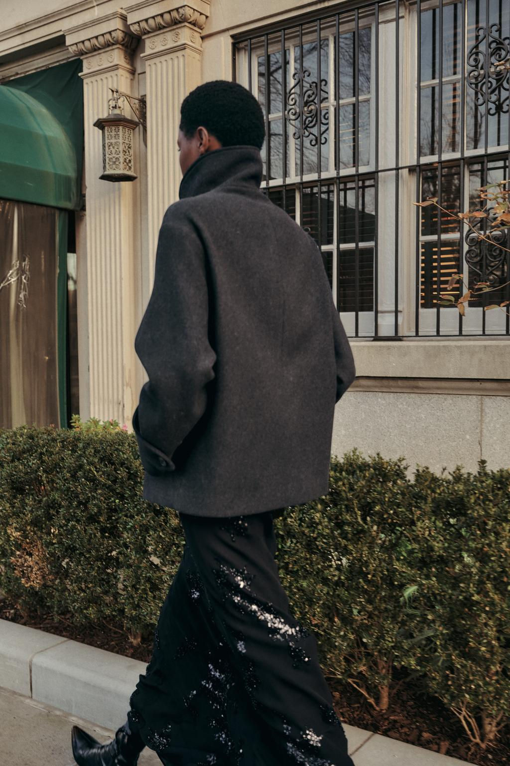 ZW COLLECTION SHORT WOOL BLEND COAT - Zara фото 3