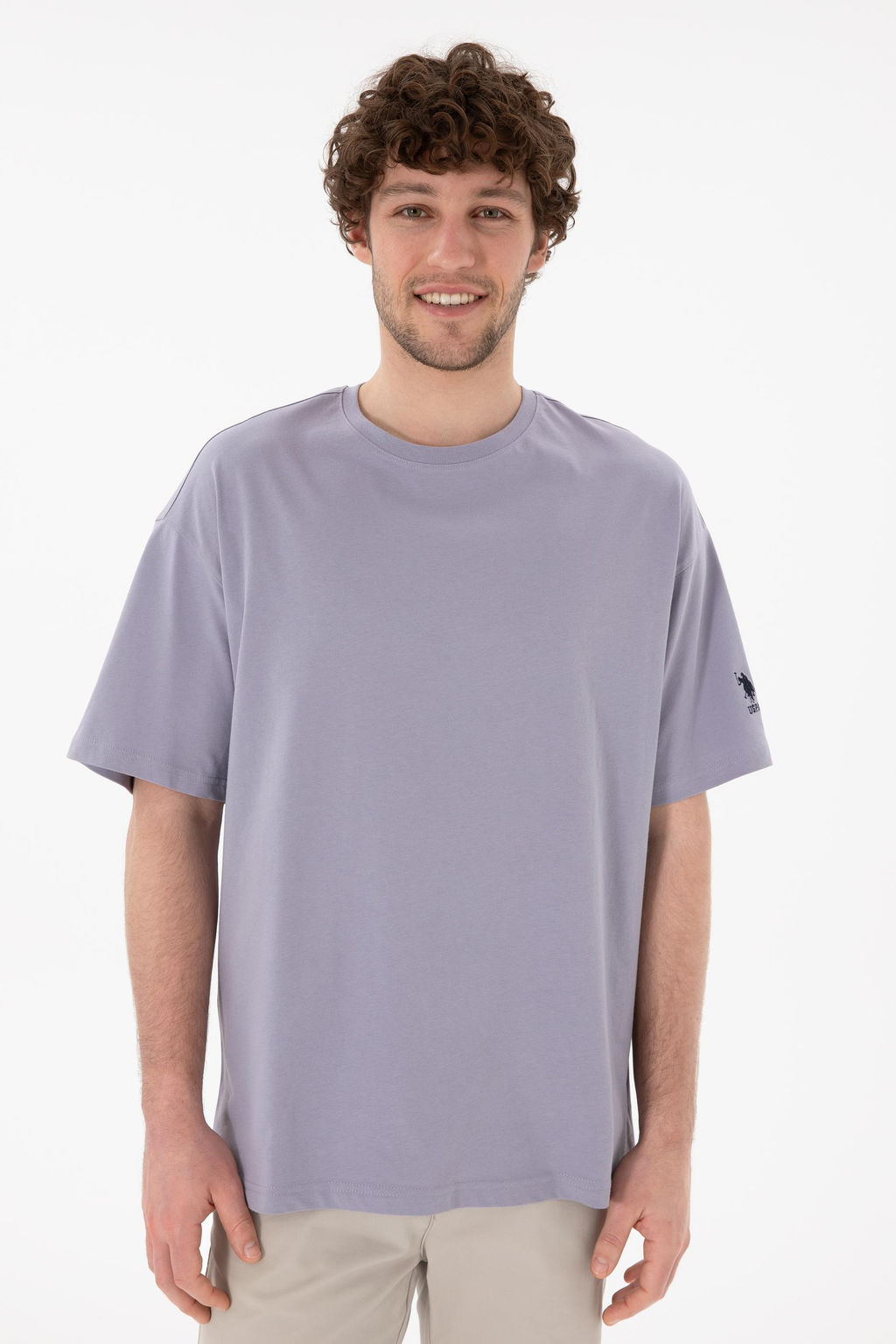 Erkek Oversize Fit Bisiklet Yaka Gri Ti__rt Sepette S_rpriz _ndirim - U.s. polo assn фото 4