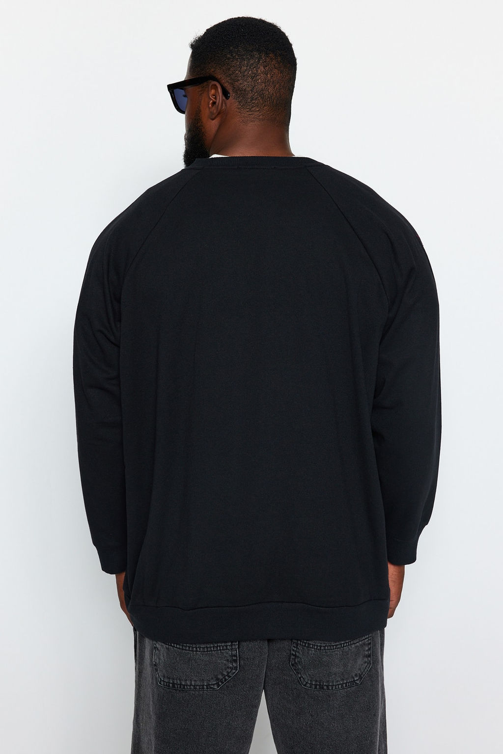 TRENDYOL MAN Lacivert Buyuk Beden Bisiklet Yaka Oversize/Genis Kesim Ici Polarl? Sweatshirt TMNAW24AO00007 - Trendyolmilla фото 13