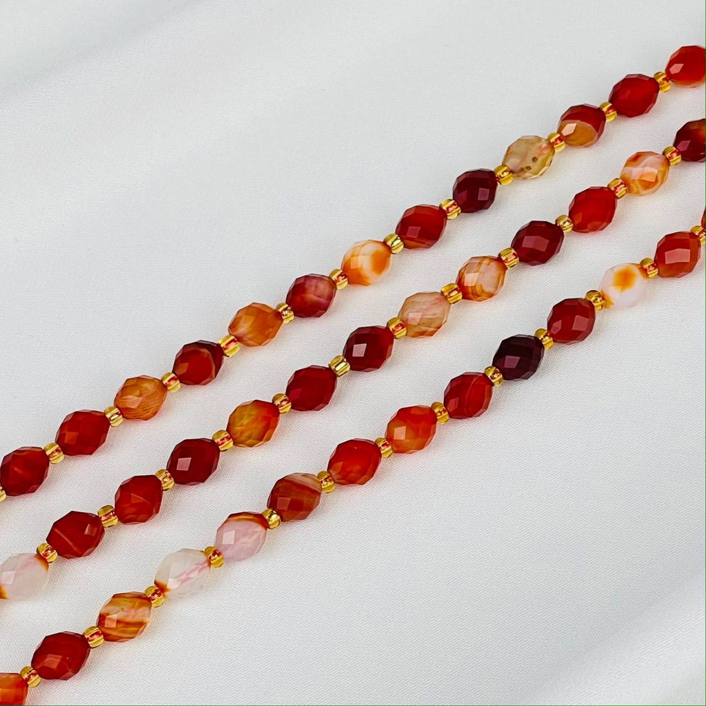 Бусины для украшений из Сардоникса (38 бусин) 37 см