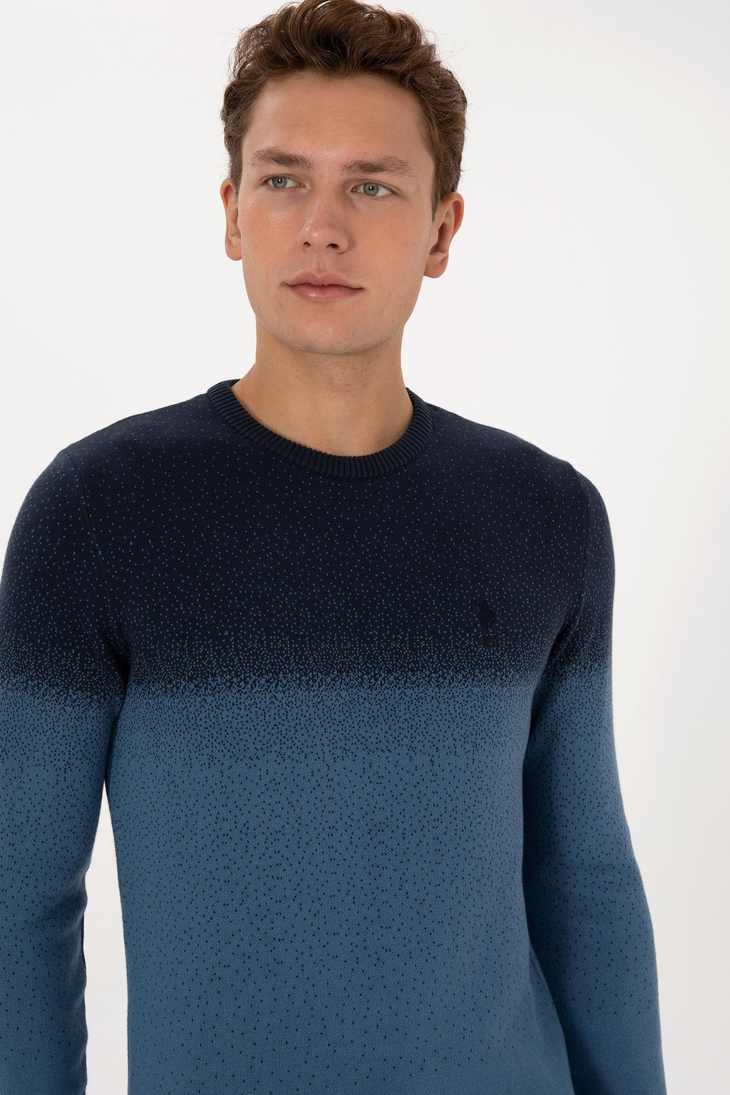 Erkek Regular Fit Bisiklet Yaka Lacivert Kazak