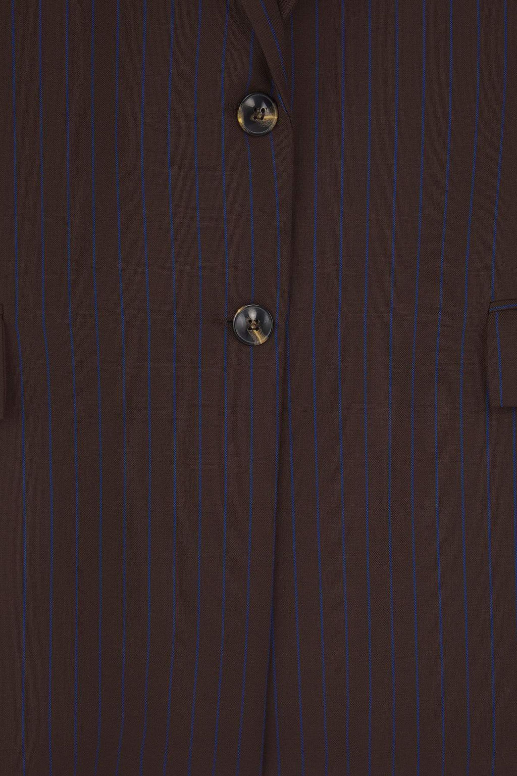 Kahverengi Koyu Mavi Cizgili Oversize Blazer Ceket TWOAW26BC00025 - Trendyolmilla фото 6