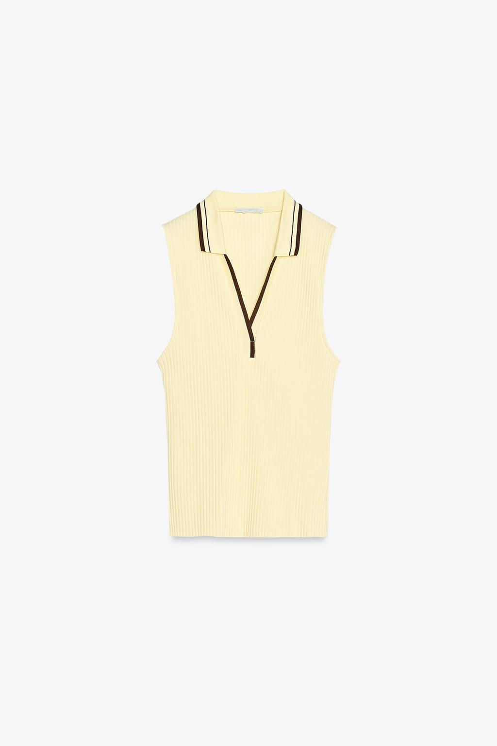 RIBBED POLO SHIRT - Zara фото 7