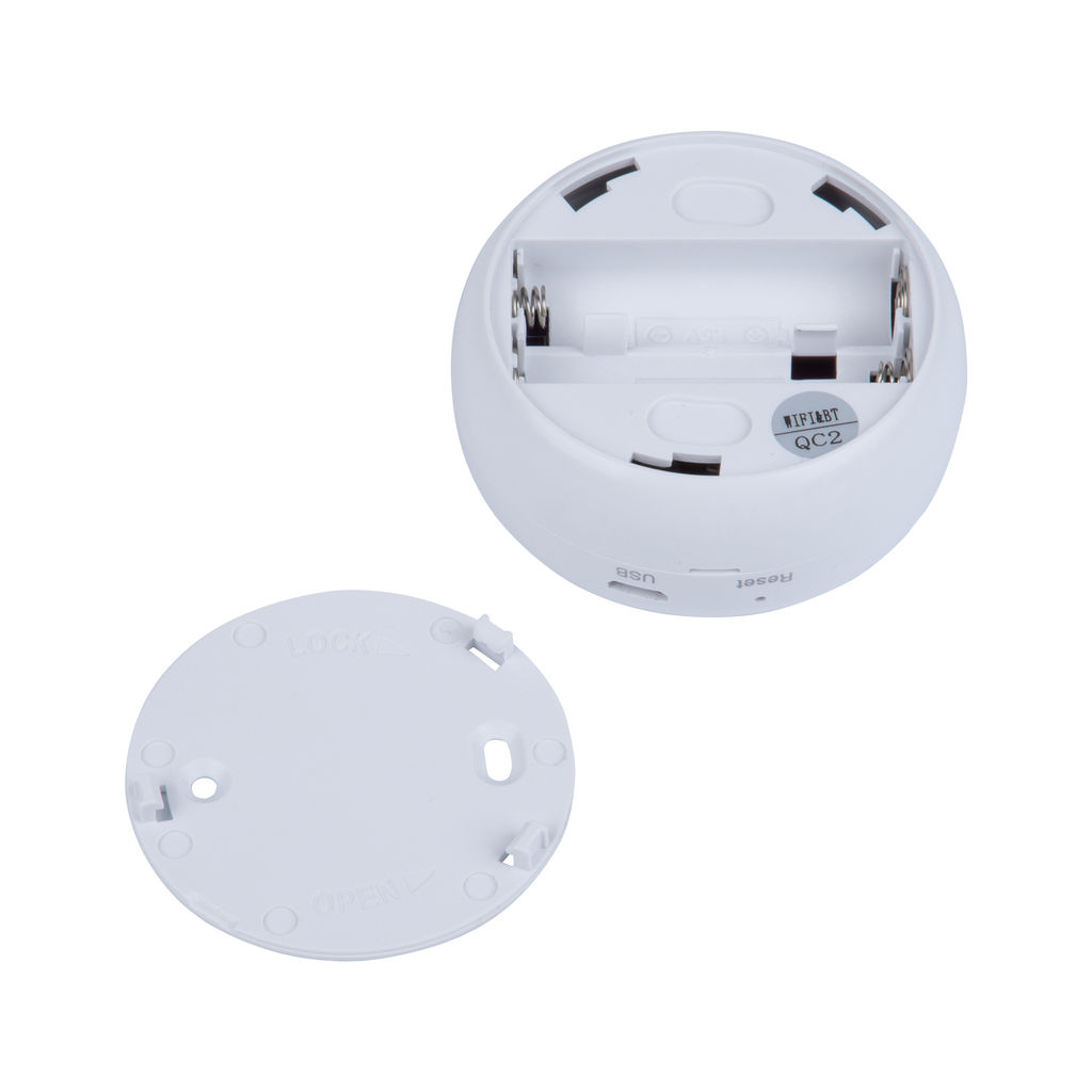 USN-A502 TS/WF WHITE Умный датчик температуры и влажности Wi-Fi, с экраном, на батарейках AAA*2 (н/к) / адаптер 5V (н/к). Звуковое+PUSH оповещение. Накладной. Белый. Приложение UnielSmart. TM Uniel