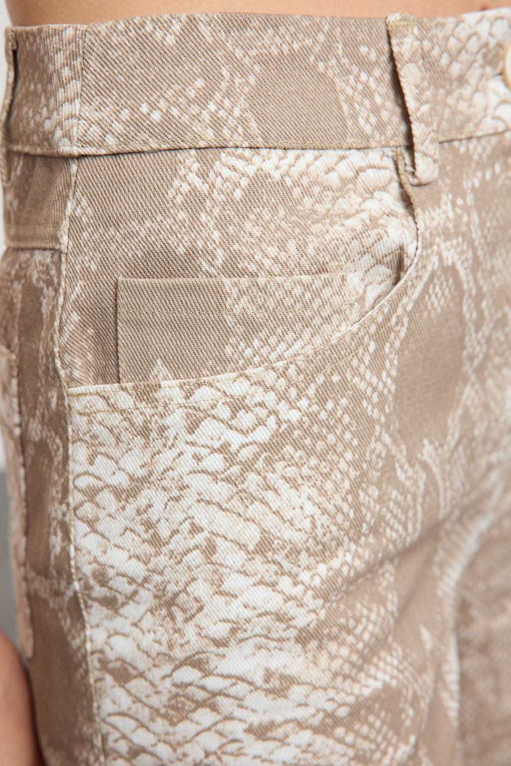 Ac?k Kahverengi Y?lan Desenli Straight/Duz Kesim Dokuma Pantolon TWOAW25PL00065 - Trendyolmilla фото 4