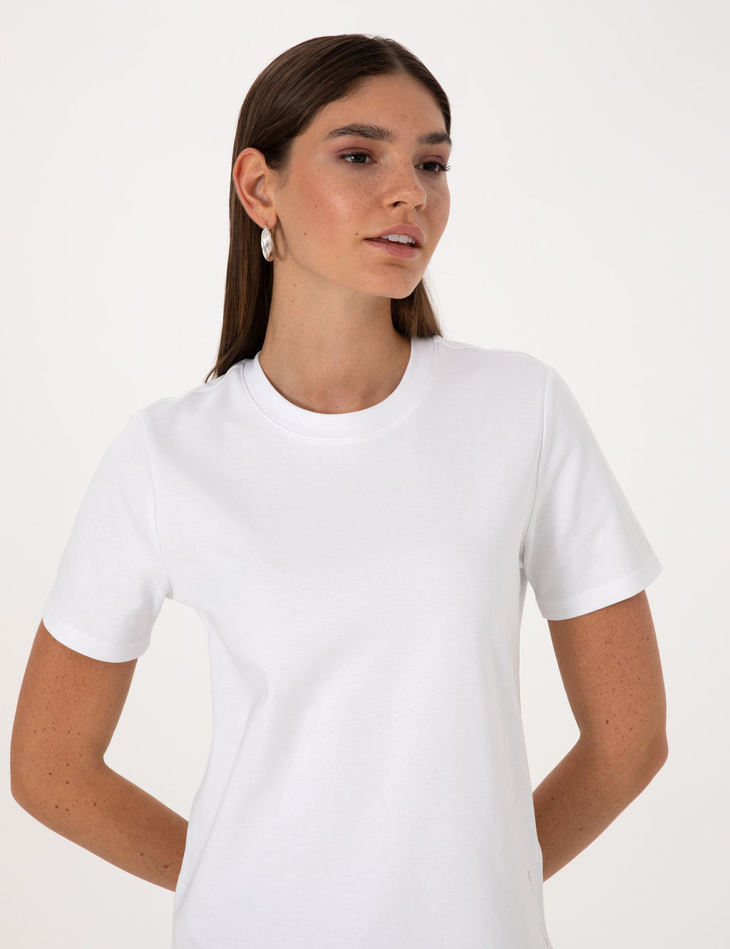 Beyaz Regular Fit Basic Ti__rt - Pierre cardin фото 2
