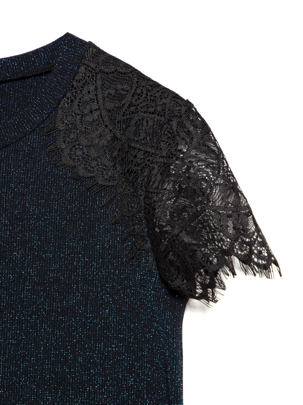 CONTE Прилегающее платье из мерцающей вискозы с кружевом LPL 1159 black-blue black-blue