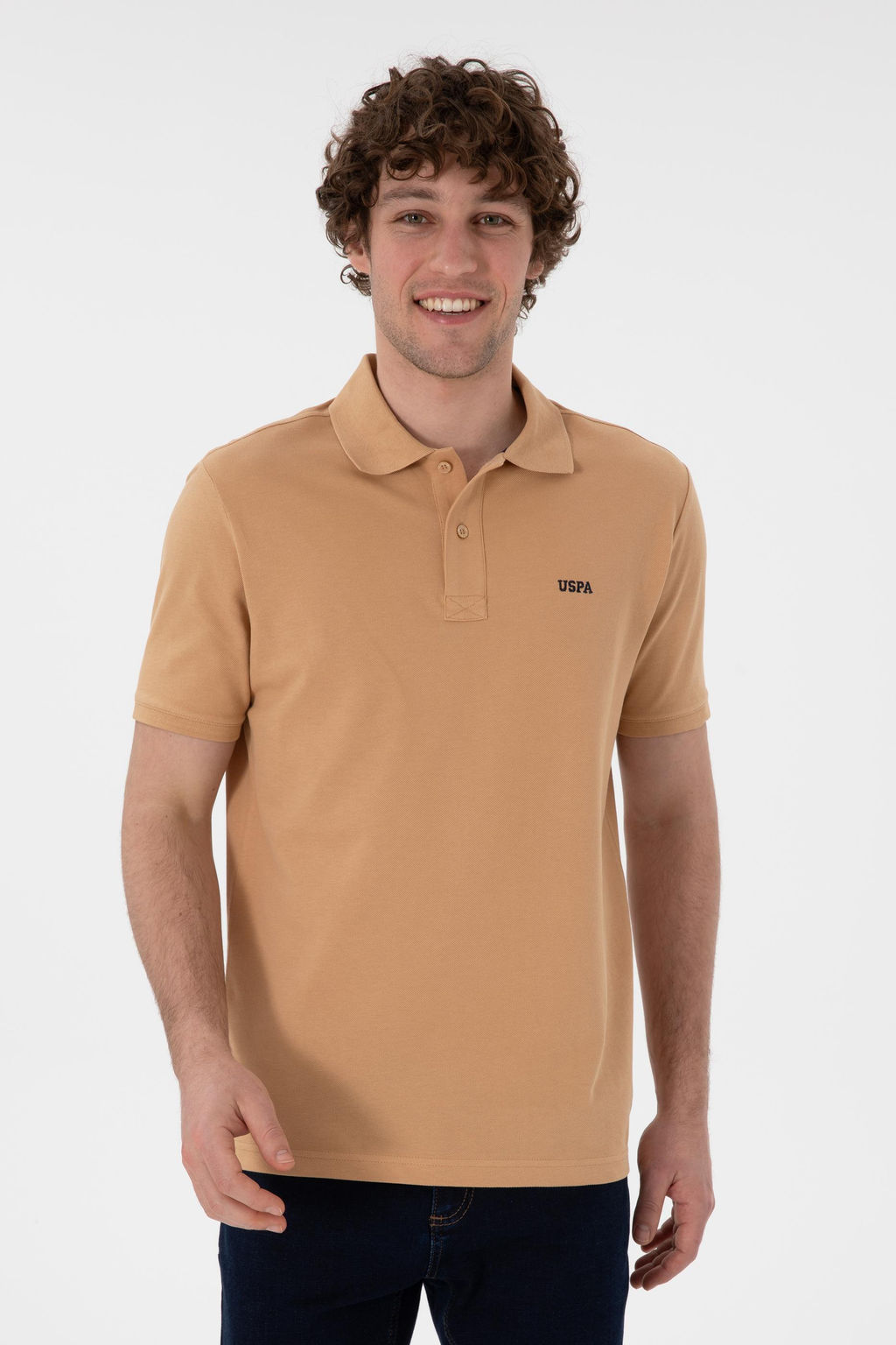 Erkek Regular Fit Polo Yaka Camel Basic Ti__rt Sepette S_rpriz _ndirim - U.s. polo assn фото 2