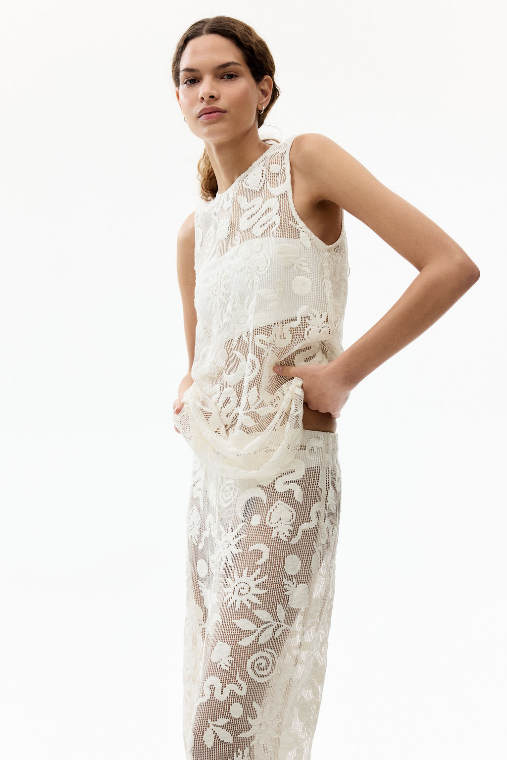 Top de rejilla con motivos decorativos - H&m фото 4